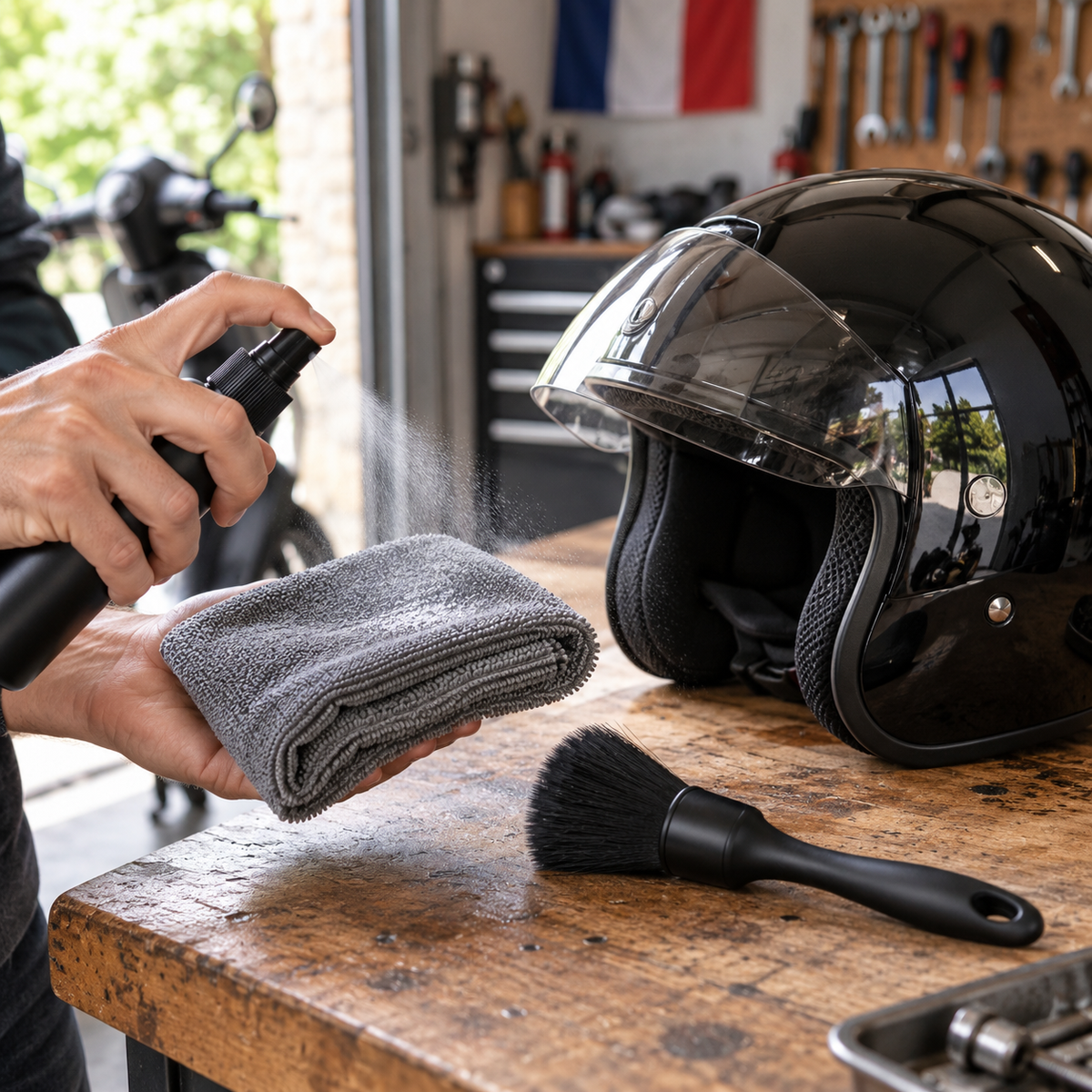 Kit de nettoyage pour casque de scooter
