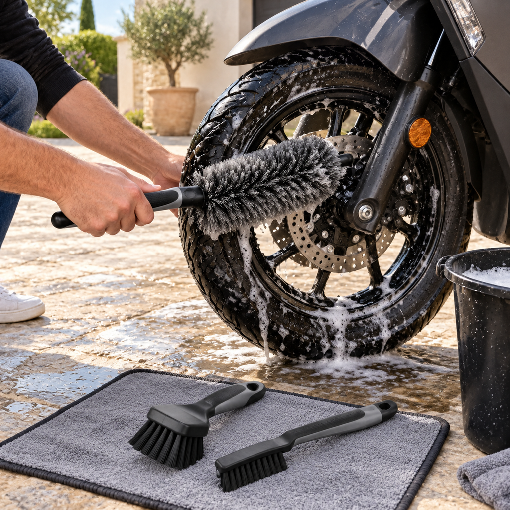 Kit de 3 brosses de nettoyage pour scooter